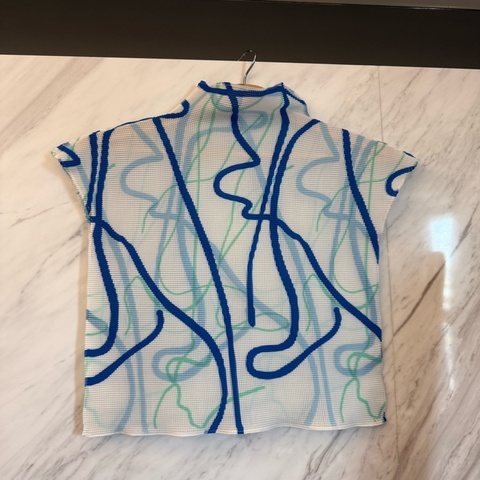 me ISSEY MIYAKE 高領包袖密褶上衣