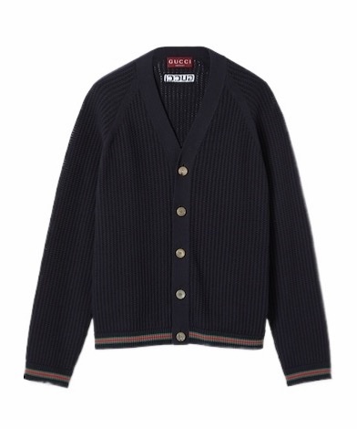 Gucci 男士 AJOUR織帶開衫XS S M L XXL碼