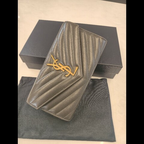 ysl墨綠色長款錢包