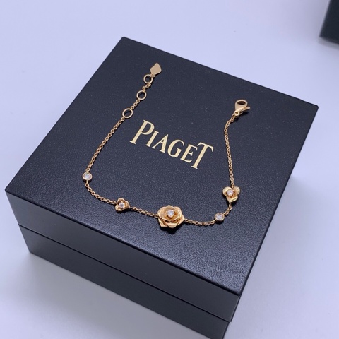 PIAGET/伯爵Rose系列18K玫瑰金鑲鑽手鍊