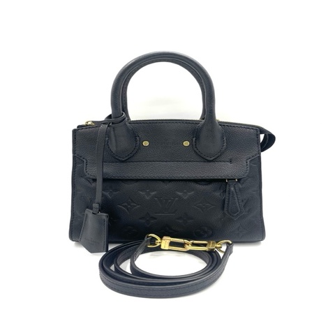 路易威登/Louis Vuitton  M41053  迷你 黑色牛皮壓 紋單肩包手提包 金色五金 可拆卸肩帶