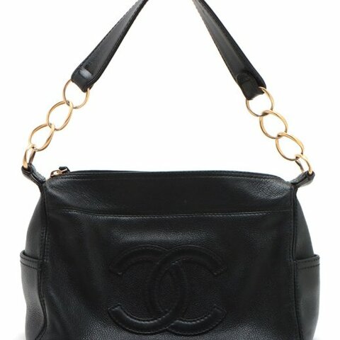 S02 Chanel Coco Mark 皮質大LOGO單肩鍊條包
