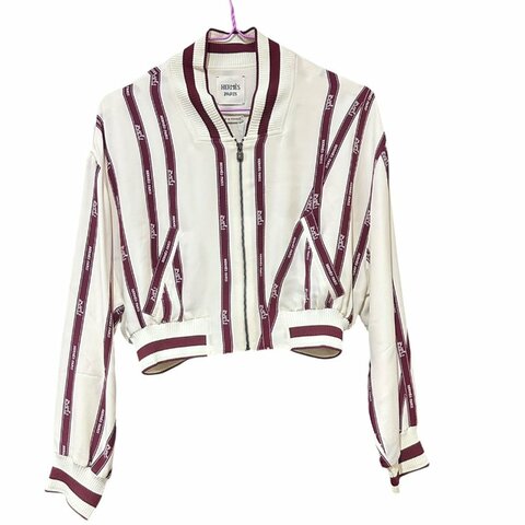 【美收精品】HERMÈS 100%絲稠經典短版拉鍊連帽落肩夾克外套+內搭長袖上衣與背心三件套  5-412 5-413 5-414【隔月月中將轉賣至日本 上架期限30天】