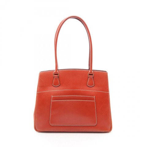 愛馬仕 La Shoulder Tote Bag Box 小牛皮棕色二手女士 Z GHW