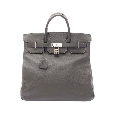 HERMES Haut a courroies 40 手提包 Clemence 皮革 灰色 Ardoise 二手 M SHW