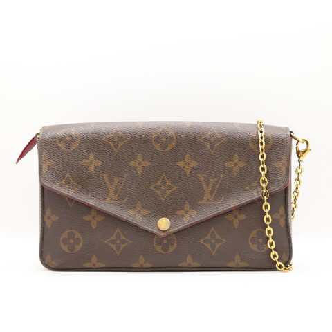 棕色 原花帆布 Felicie Pochette 肩背包【LOUIS VUITTON LV 路易威登】 M61276