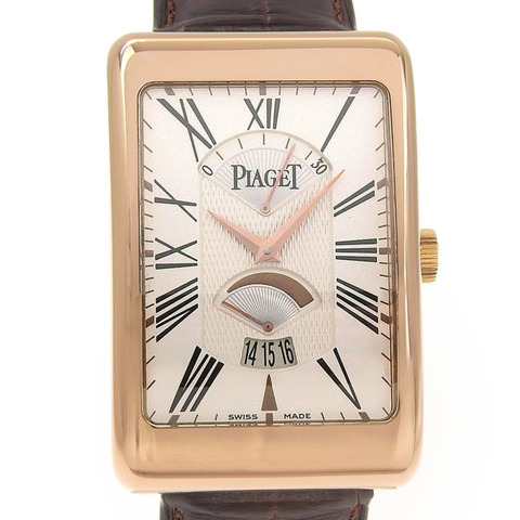 伯爵 (Piaget) Rectangle à l'Anciennes XL G0A33062 銀色錶盤 18K 玫瑰金/皮革錶帶 2026/01 自動上鍊腕錶