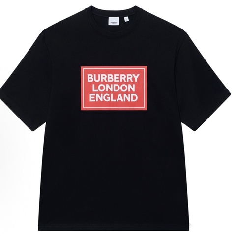 清倉Burberry博柏利 SS24 字母印花圆领直筒短袖 T恤 男款 黑色