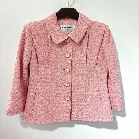 Chanel 粗花翻領排扣外套