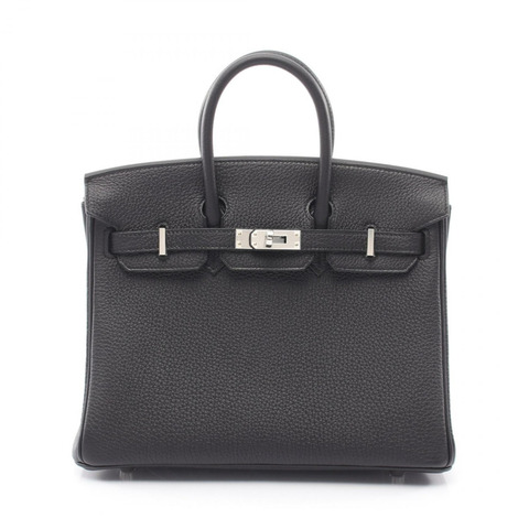 愛馬仕 Birkin 25 手提包，Togo 皮革，黑色，二手，女士，帶五金配件