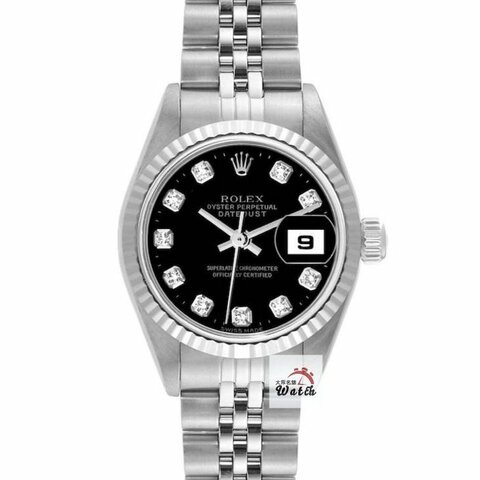 【大眾名錶】ROLEX勞力士 79174 Datejust 蠔式女錶 新包台 黑色十鑽面盤 錶徑26 大眾名錶B1374