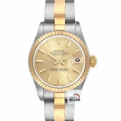 【大眾名錶】ROLEX勞力士 69173 Datejust 蠔式日誌 女錶 罕見三版帶 金色T柱面盤 大眾名錶B1375