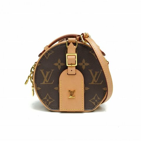 LOUIS VUITTON PETITE硬圓餅Mini13老花PVC晶片肩背包