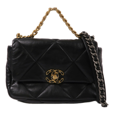 CHANEL 羊皮皮革C19 Small鏈帶手挽肩背兩用袋
