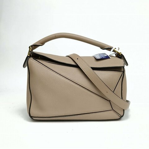 LOEWE Puzzle24幾何包小號灰色牛皮肩背包