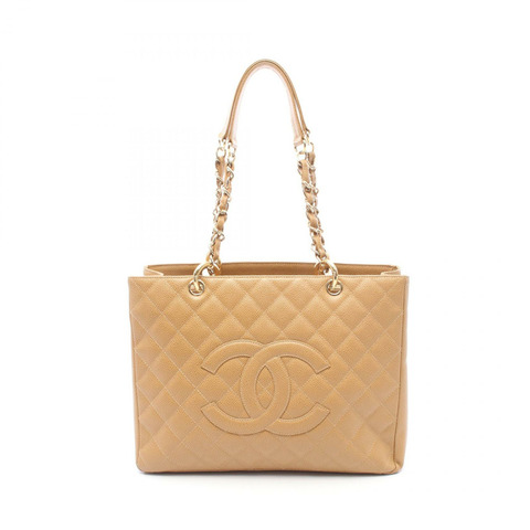 香奈兒 (CHANEL) Matelasse Grand Shopping GST 鏈條手提包 A20995 小牛皮 棕色 GHW CC