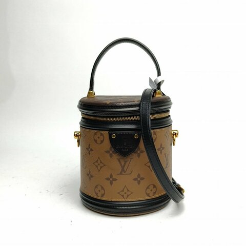 LOUIS VUITTON CANNES圓桶包拼色PVC晶片老花肩背包