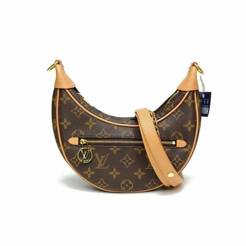 LOUIS VUITTON Loop豌豆包老花PVC金扣晶片肩背包