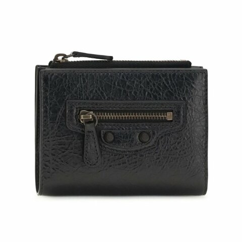 【Balenciaga 巴黎世家】Le City Bifold 對折 羊皮 卡夾 零錢包 皮夾 短夾 黑色 846360