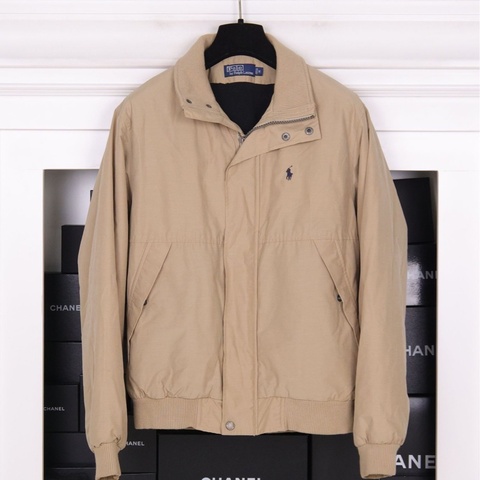 Ralph Lauren 卡其色飞行夹克棉服外套