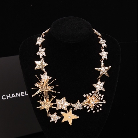 Chanel 26S重工金色烟花星星chocker项链