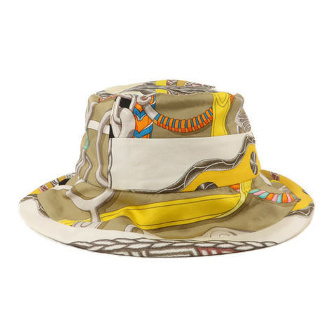 HERMES 絲質/棉質Bucket Hat帽子