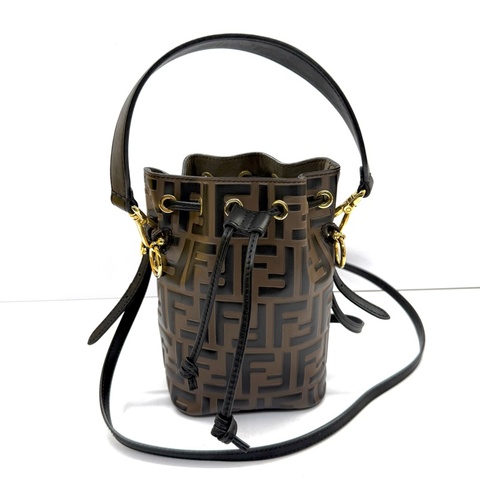 FENDI 芬迪 MON TRESOR經典花紋BASKET MINI手提斜背2WAY包 8BS010