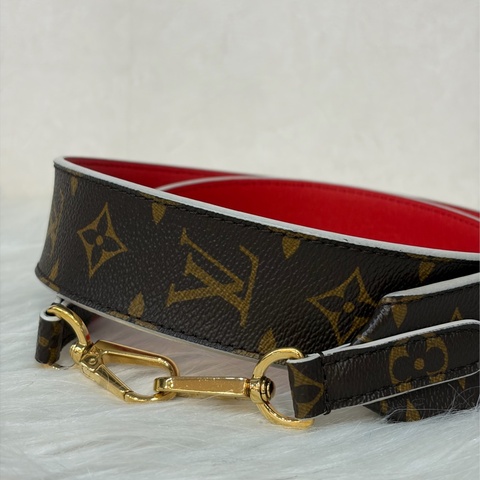 LV J02287 原花老花字紋雙面 金釦 加長帶 肩帶 肩背帶 斜背帶 背帶