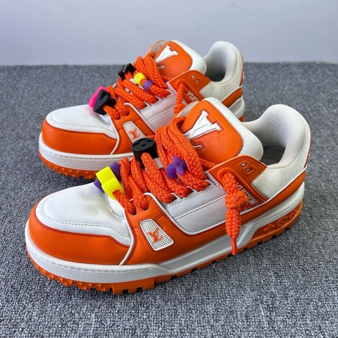 Louis Vuitton 路易威登 LV 白橙胖丁 Trainer Maxi休閒鞋 44碼