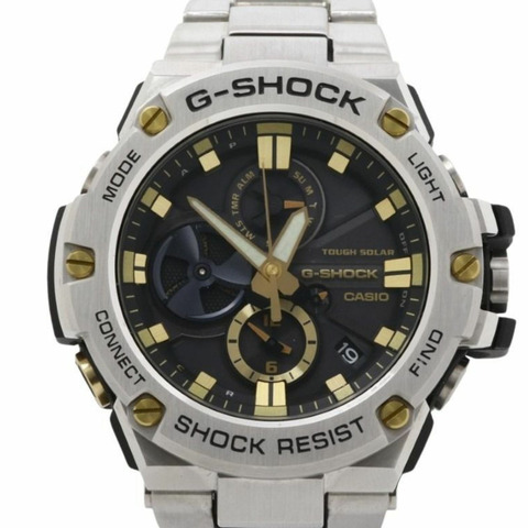 卡西歐 G-SHOCK G-STEEL GST-B100 系列 GST-B100D-1A9JF 黑色銀色樹脂/不鏽鋼男士手錶