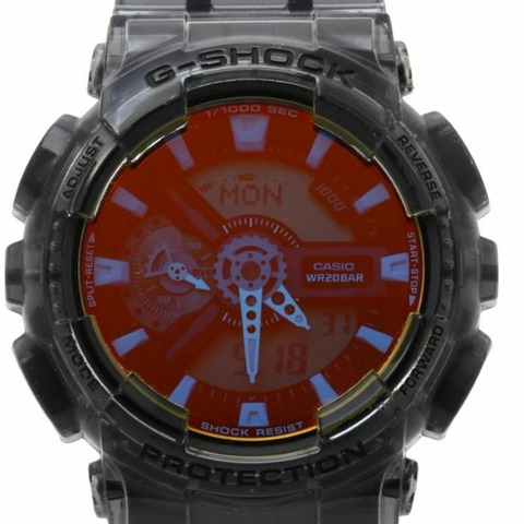 卡西歐 G-SHOCK 指針/數位雙顯 110 系列 GA-110TLS-8AJF 漸層透明黑樹脂男士手錶