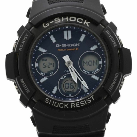 卡西歐 G-SHOCK 指針/數位雙顯 AWG-100 M100 系列 AWG-M100SBC-1AJF 黑色樹脂/不銹鋼男士手錶