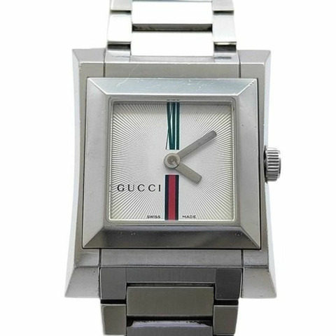 GUCCI Sherry Line 111L 銀色不銹鋼女士石英腕錶