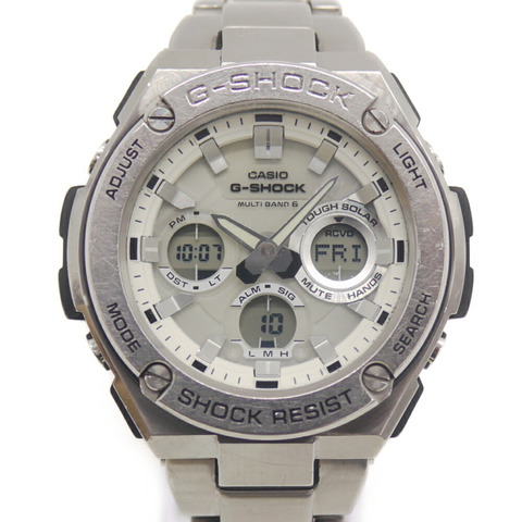 卡西歐 G-SHOCK GST-W110D-7AJF 電波太陽能手錶，白色錶盤