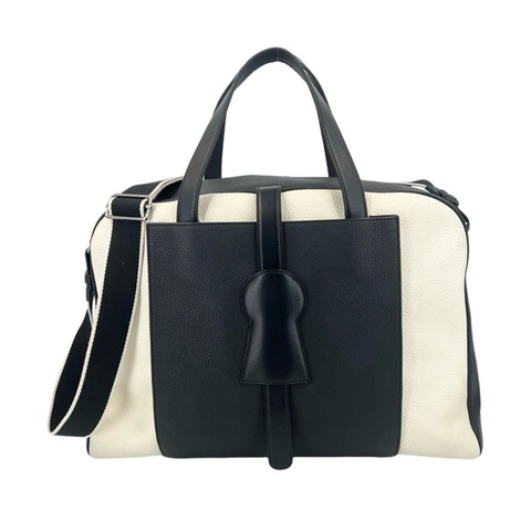 Delvaux 德爾沃 旅行包 黑白熊貓拼色手提包斜挎包