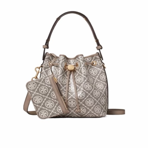 Tory Burch 女士 圖案塗層提花水桶包均碼碼17.9cm*11.7cm*21.2cm
