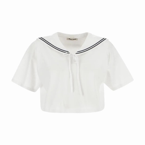 Miu Miu 女士 水手領短款襯衫XS L碼
