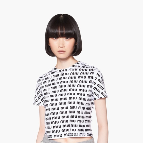 Miu Miu 女士 印花圖案T恤XS S M L XL碼