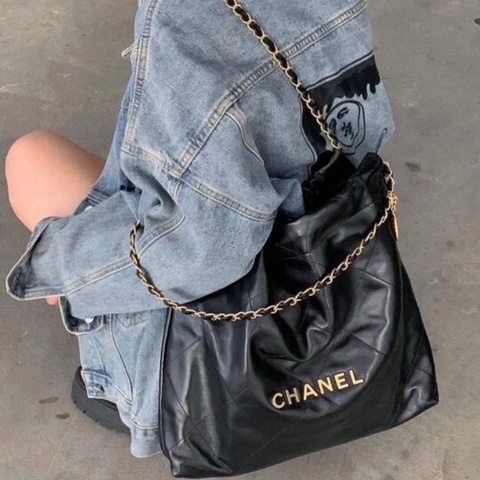 全新全配🖤✨#香奈兒 #黑金22bag #中號 #晶片款