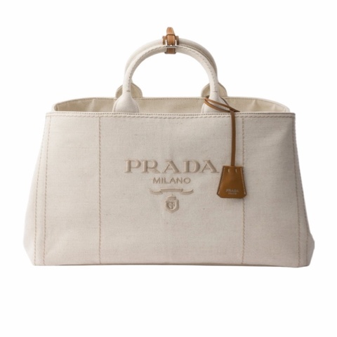 Prada 男士 Jardinière 超大號亞麻混紡托特包均碼碼43cm*20cm*30cm