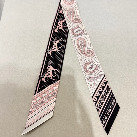 全新 愛馬仕 Hermes Twilly 絲巾 絲帶 星星駿馬 粉紅色