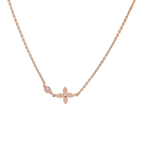 LOUIS VUITTON 18K玫瑰金Idylle Blossom Pendant鑽石項鍊