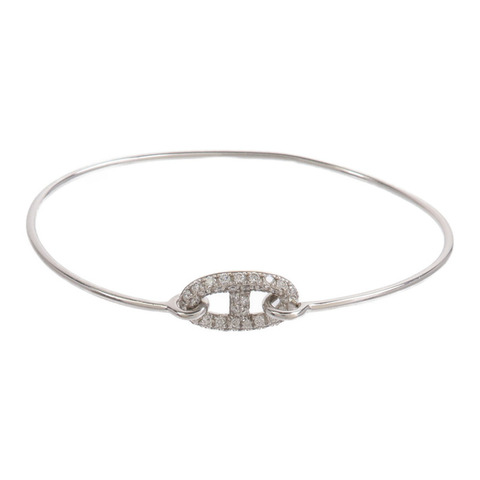 HERMES 18K白金Ronde Chaine d'ancre Diamond Bracelet鑽石手鐲
