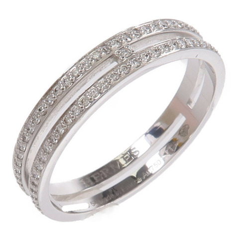 HERMES 18K白金Ariane Wedding Band Ring鑽石戒指
