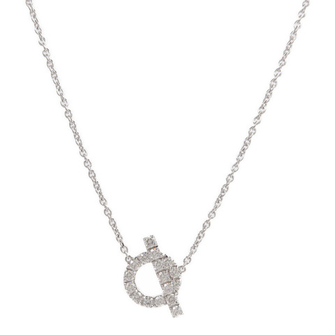 HERMES 18K白金Finesse Pendant鑽石項鍊