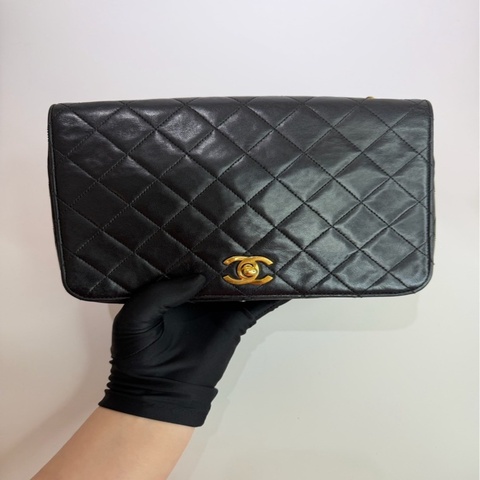 CHANEL｜vintage 復古黑金翻蓋鏈條包