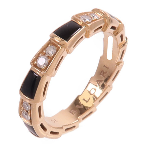 BVLGARI 18K玫瑰金Serpenti Viper Ring鑽石/戒指