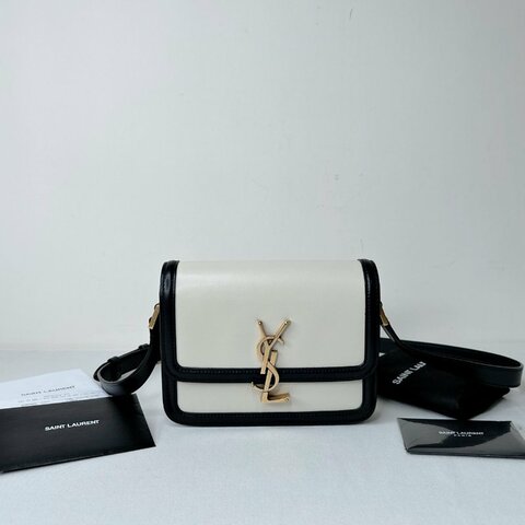 YSL Solferino熊貓色皮革斜背包