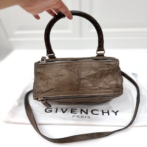 《仙闆名牌精品》Givenchy 紀梵希 Pandora 潘多拉 碳灰色 全皮 盒子包 肩背包 斜背包 側背包 手提包