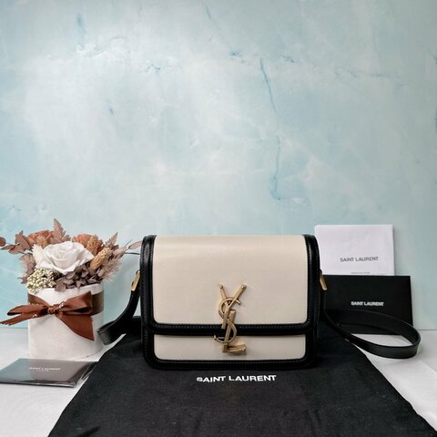 YSL Solferino黑白皮革斜背包